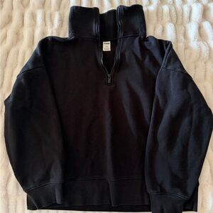PINK Victoria's Secret Black Quarter-Zip Sweatshirt
